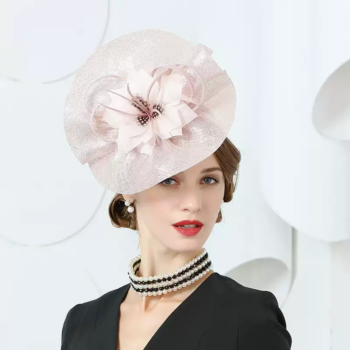 Elegant Pink Fascinator Hats with Floral Detailing - Hair Fascinators