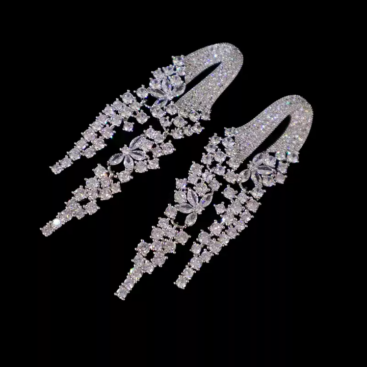 Luxurious Tassel Earrings with Zircon – Elegant Drop Jewelry