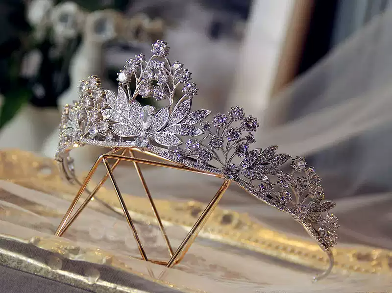 Celestial Garden – Floral Crystal Bridal Crown Tiara