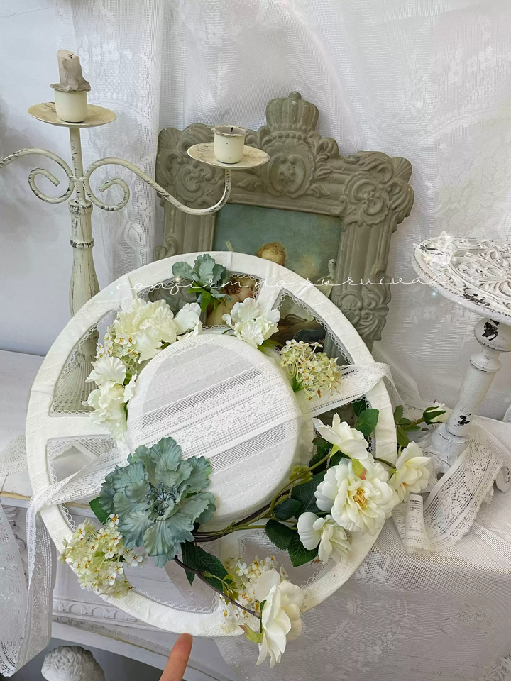 Handmade Regency Era Floral Bonnet - Vintage Inspired Garden Party Hat
