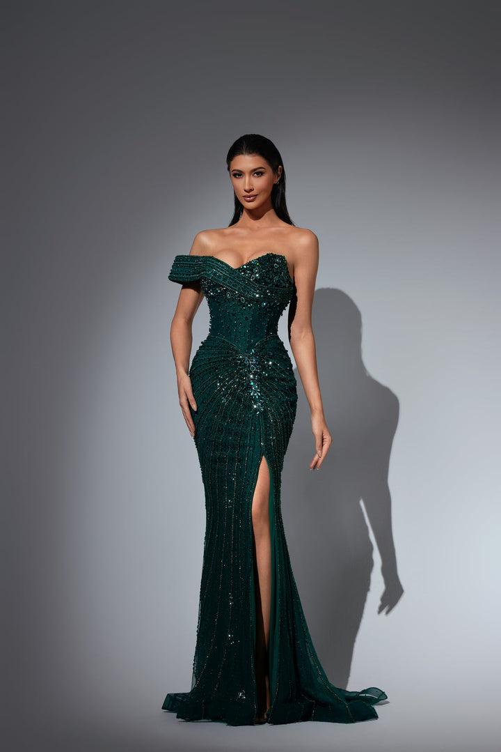 Champagne Sequin Prom Dress with Off Shoulder Sweetheart Bodice – Embellished Gown and Glitter Maxi Dress Plus Size