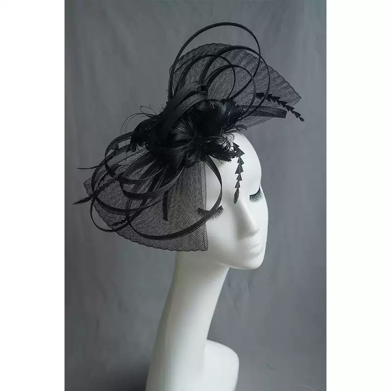 Elegant Blue Fascinator with Feather Detail - Women's Feather Hat