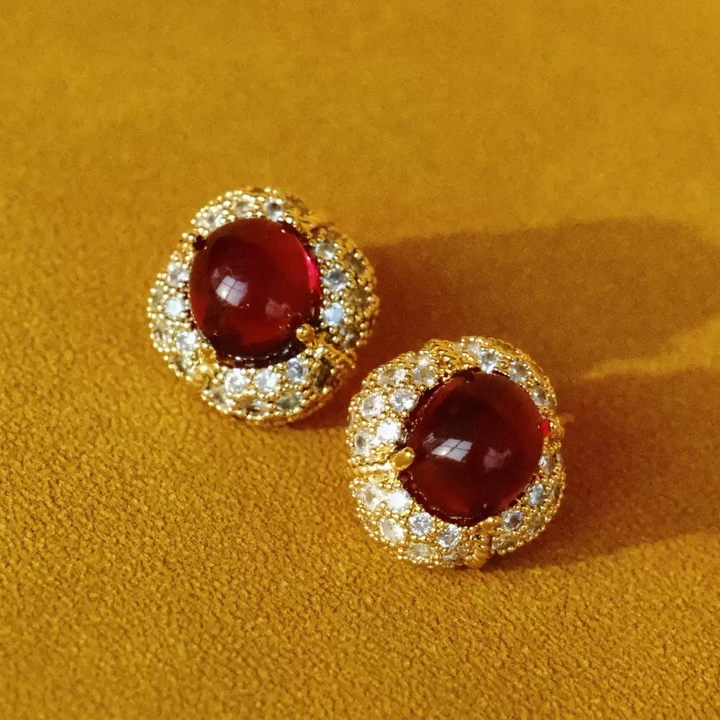 Whispers of Crimson – Vintage Garnet Earrings – The Medici Family