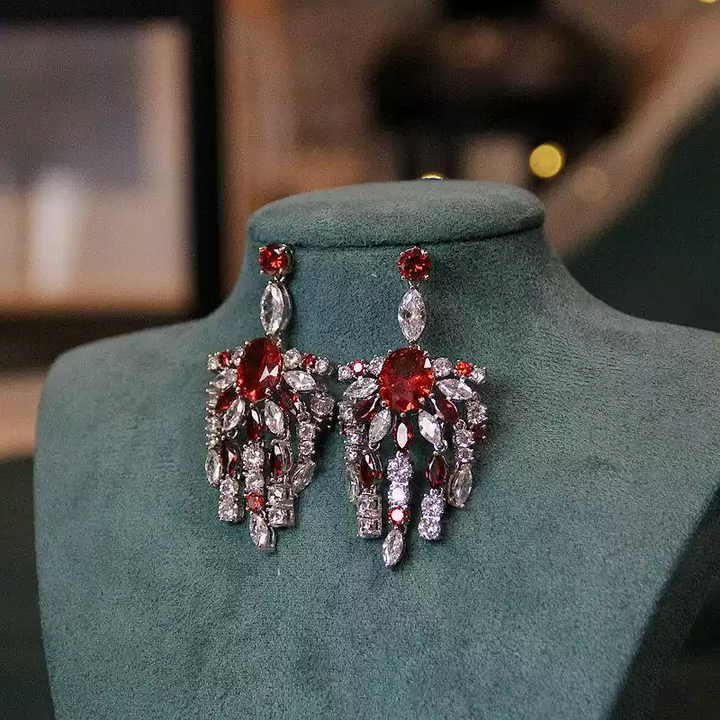 Stardust Fan – Crystal Waterfall Statement Earrings