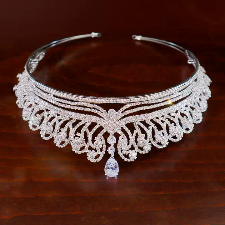 Luxurious Bridal Tiara Silver Crown – Silver Crystal Bridal Crown