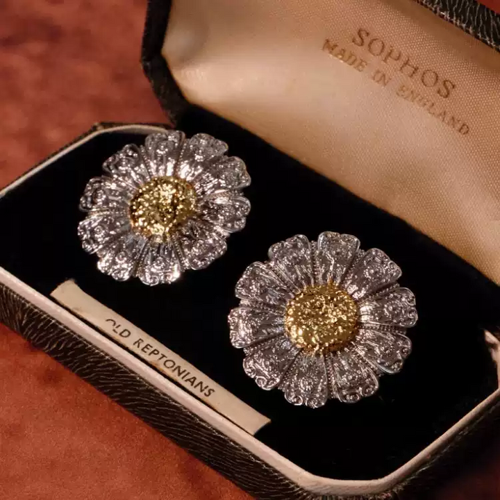 Whispers of the Silver Meadow – Vintage Daisy Bloom Earrings - Silver Daisy