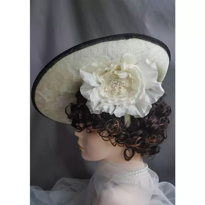 Elegant White Fascinator with Floral Embellishments - Amazon Fascinator Hats