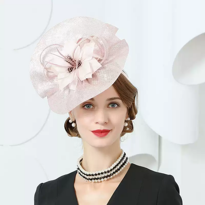 Elegant Pink Fascinator Hats with Floral Detailing - Hair Fascinators