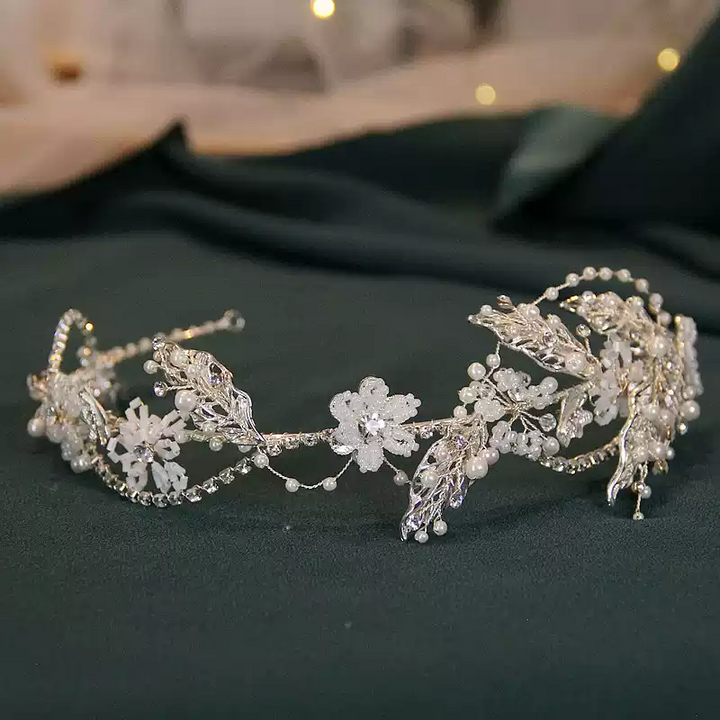 Frosted Blossom – Pearl & Crystal Bridal Headband