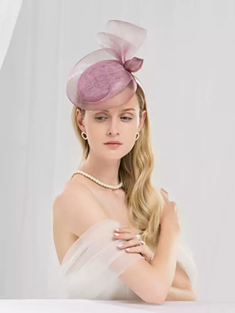 Elegant Lavender Purple Fascinator with Sculptural Ribbon Design - Hair Fascinators