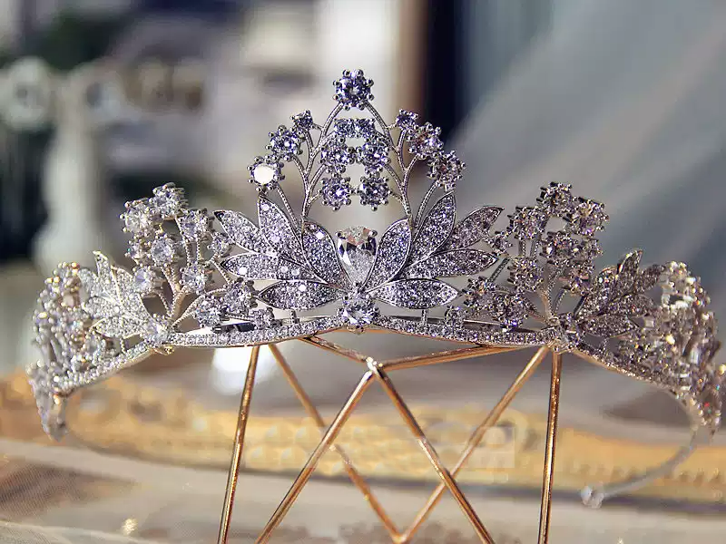 Celestial Garden – Floral Crystal Bridal Crown Tiara