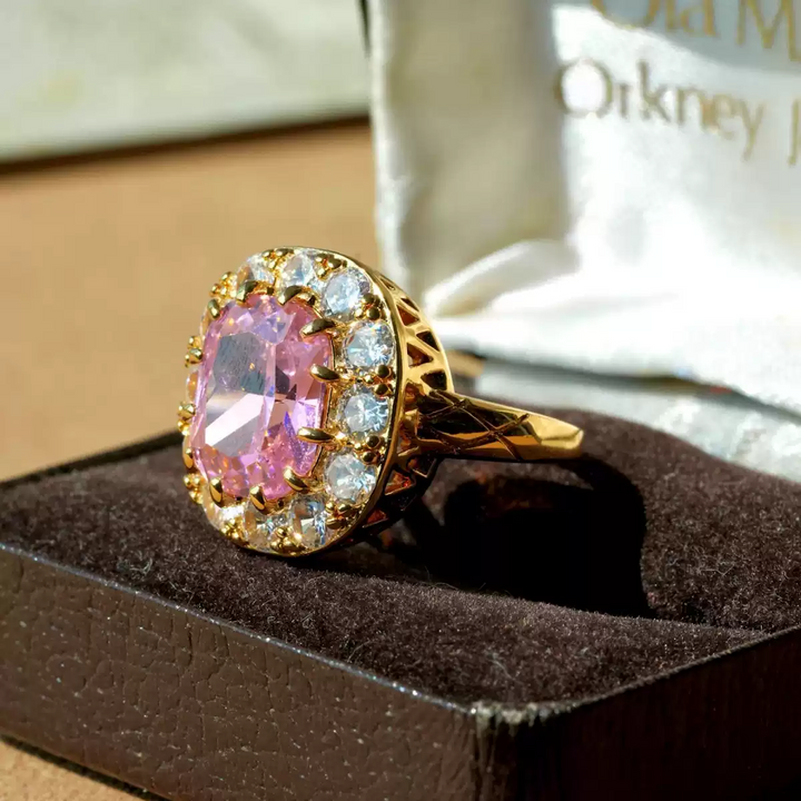 Eternal Blossom – Handmade Vintage-Style Pink Cushion Cut Ring - Magnificent