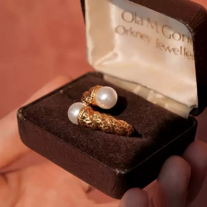 Ocean's Lullaby – Handmade Vintage Pearl Open Ring – Mermaid's Tears