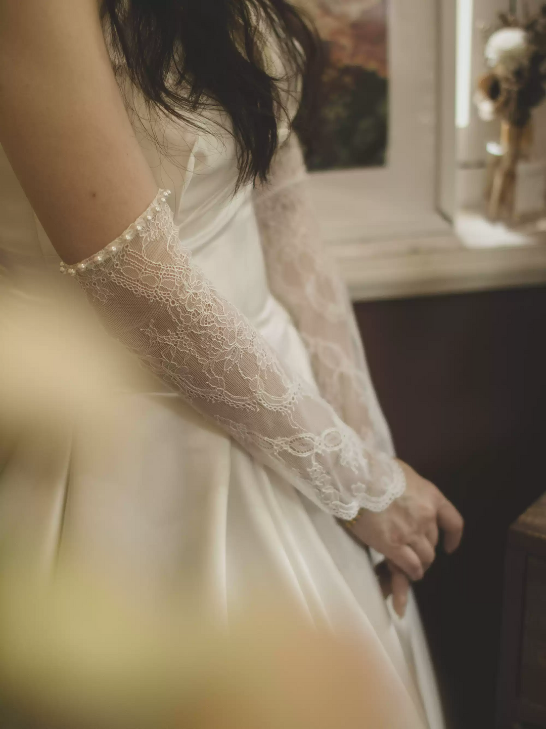 Sophisticated Sheer Lace Bridal Arm Gloves