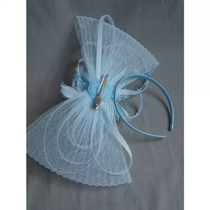 Elegant Blue Fascinator with Feather Detail - Women's Feather Hat