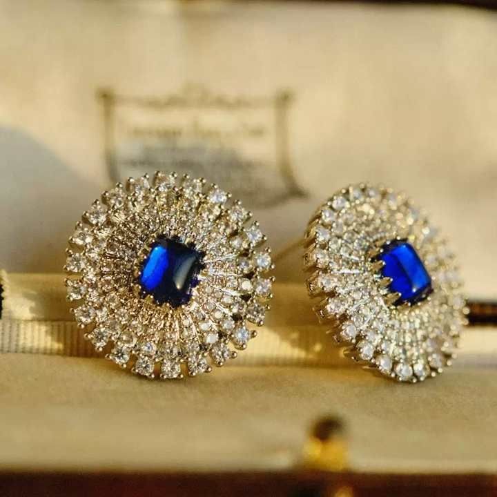 Echoes of Diana – Royal Blue Vintage Earrings - Diana's Sapphire