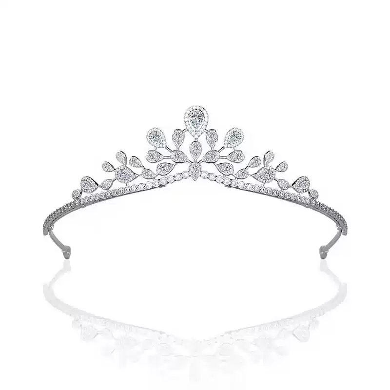 Princess Crown Headpiece and Earrings Set – Diamond-Embellished Bridal Tiara