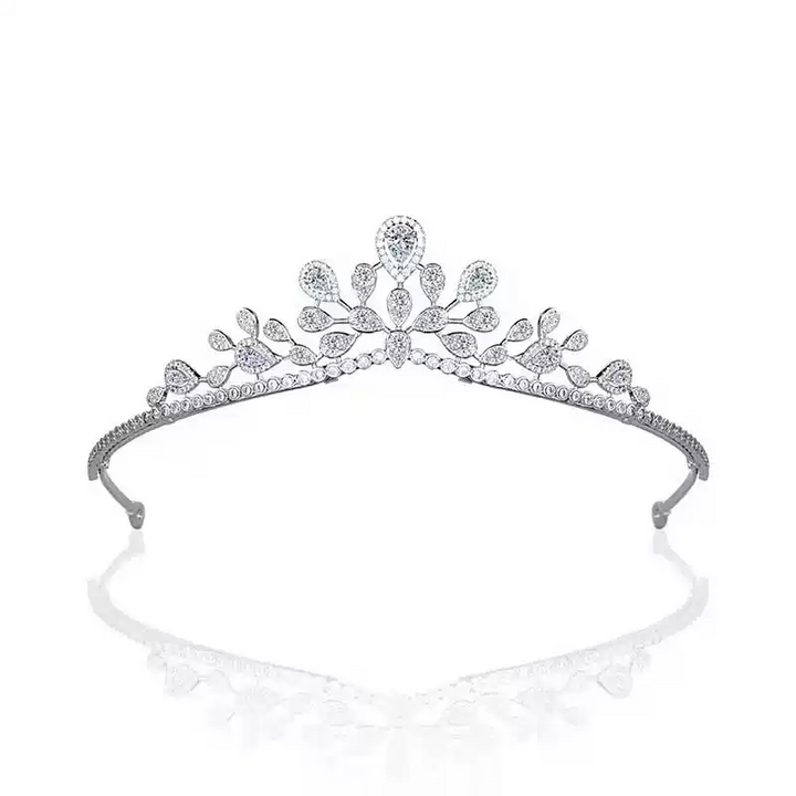 Princess Crown Headpiece and Earrings Set – Diamond-Embellished Bridal Tiara