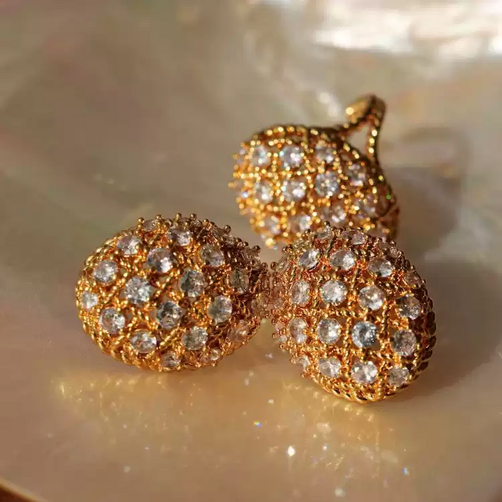 Whispers of Denmark – Handmade Vintage-Style Crystal Cluster Earrings - Queen of Denmark