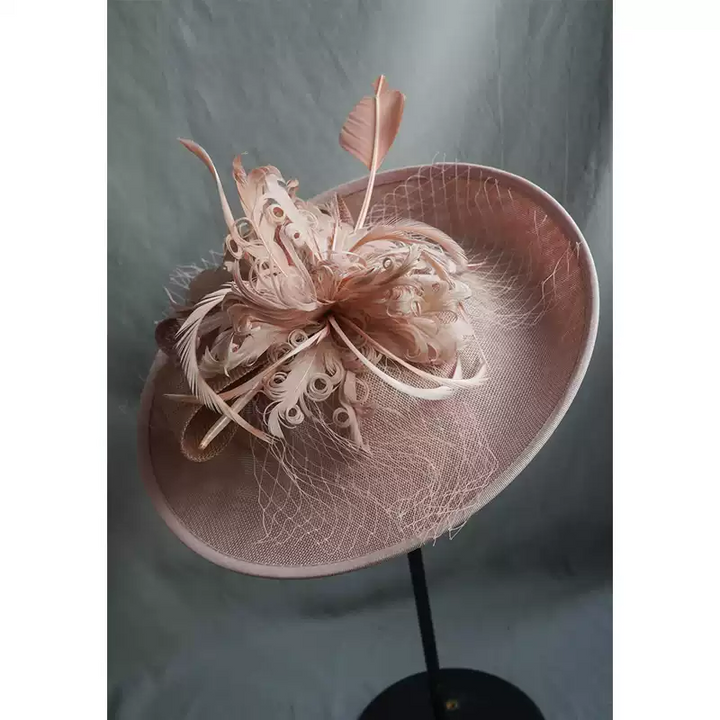 intage-Inspired Pink Fascinator - Pink Feather Hat and Ladies Feather Hats