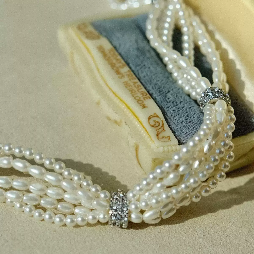 Moonlit Whispers – Handwoven Pearl Necklace - Moonlight Sonata