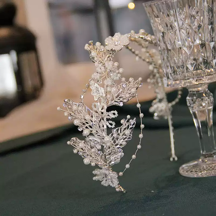 Frosted Blossom – Pearl & Crystal Bridal Headband
