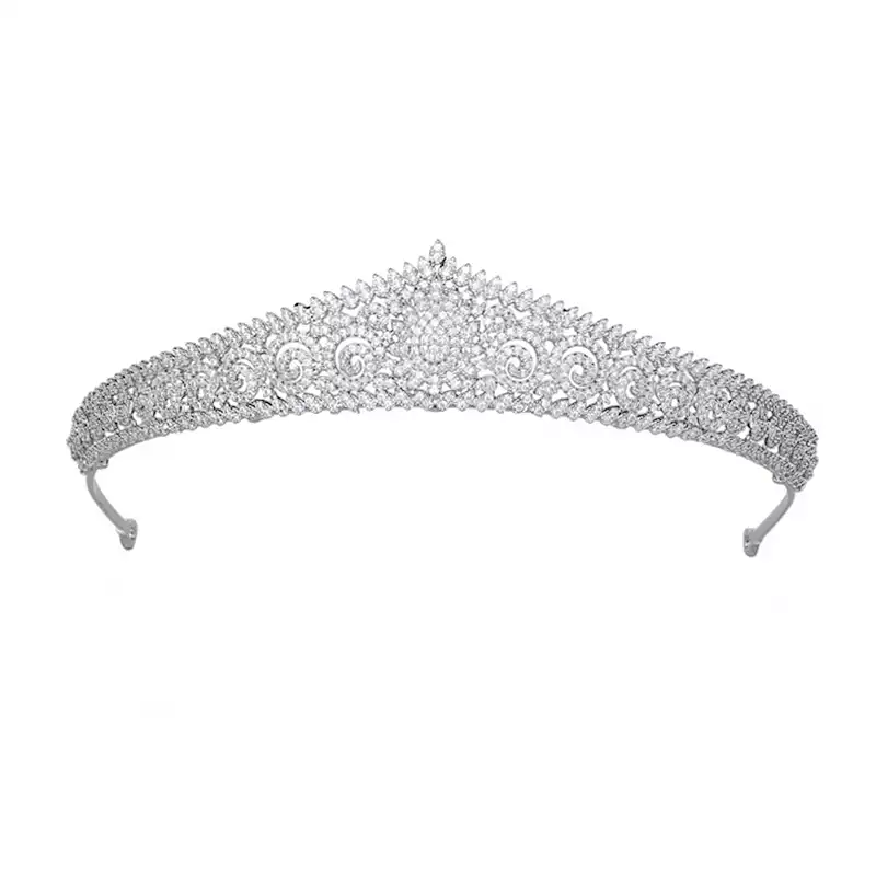 Vintage-Inspired Simple Zircon Crown and Bridal Tiara – Elegant Headpieces for Wedding