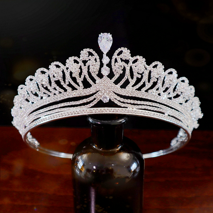 Luxurious Bridal Tiara Silver Crown – Silver Crystal Bridal Crown