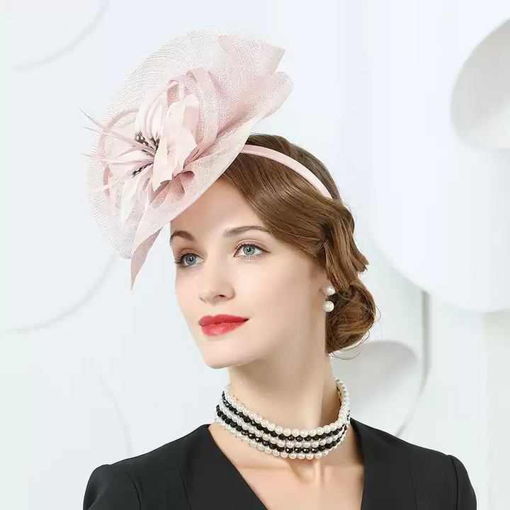 Elegant Pink Fascinator Hats with Floral Detailing - Hair Fascinators