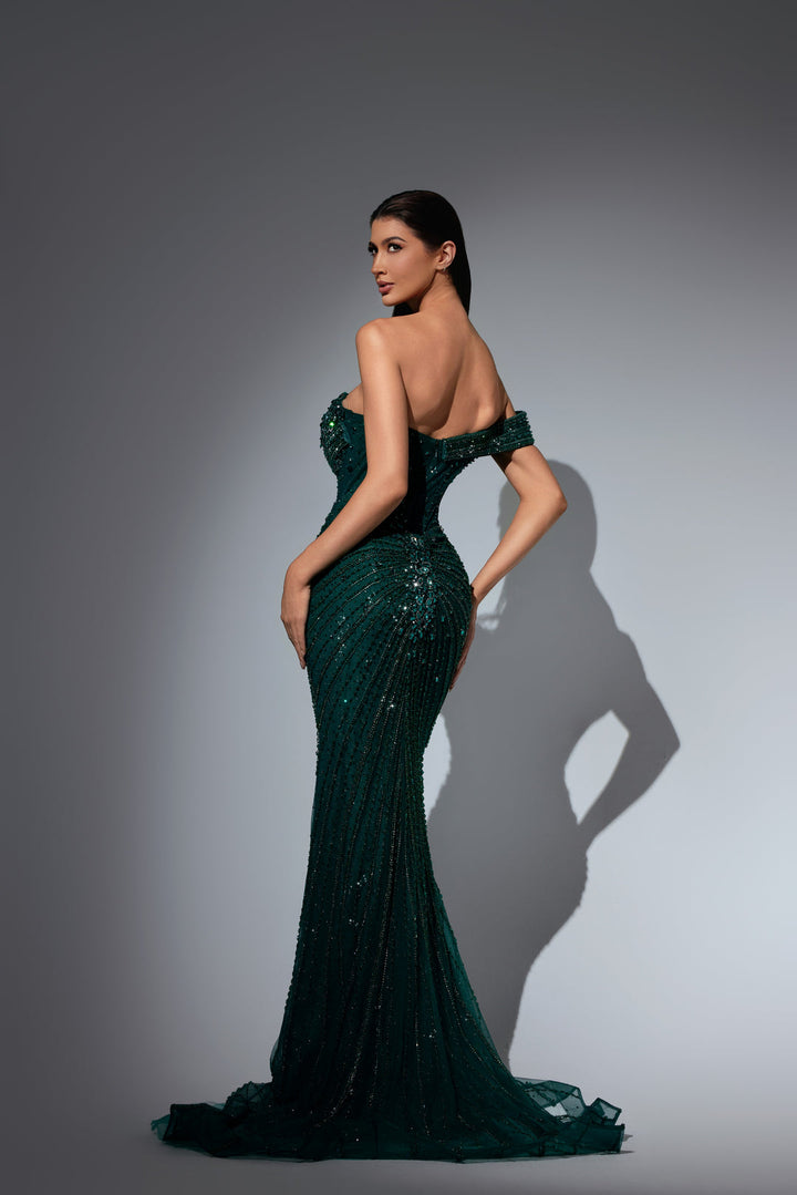 Champagne Sequin Prom Dress with Off Shoulder Sweetheart Bodice – Embellished Gown and Glitter Maxi Dress Plus Size