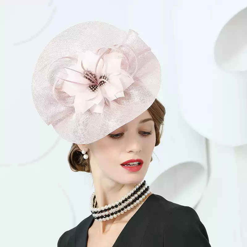 Elegant Pink Fascinator Hats with Floral Detailing - Hair Fascinators