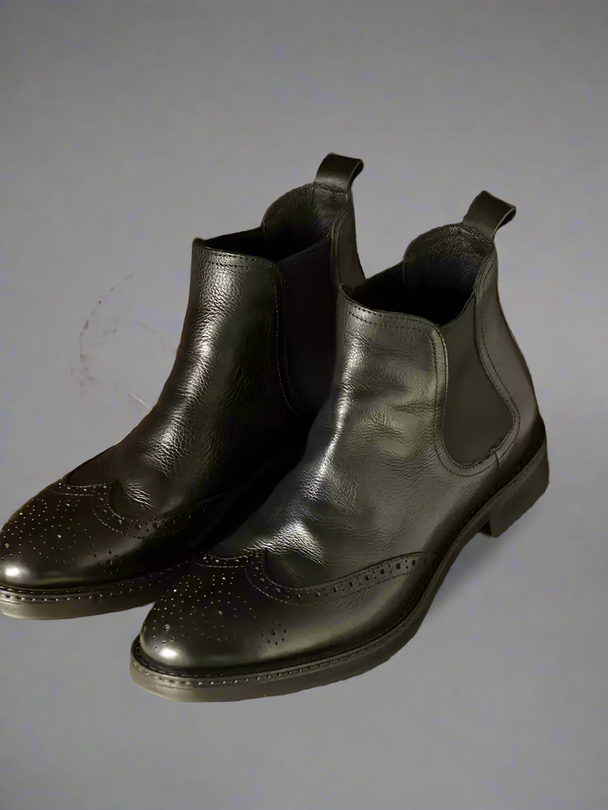 Handmade Men’s Chelsea Boots – Rococo Baroque Style with Premium Full-Grain Leather