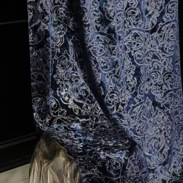 “Nocturne in Gold” Rococo Curtains – Velvet Versailles Drapes with Baroque Tassels for Romantic Home Interiors