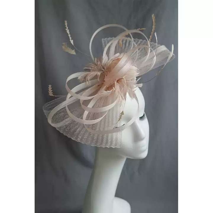 Elegant Blue Fascinator with Feather Detail - Women's Feather Hat