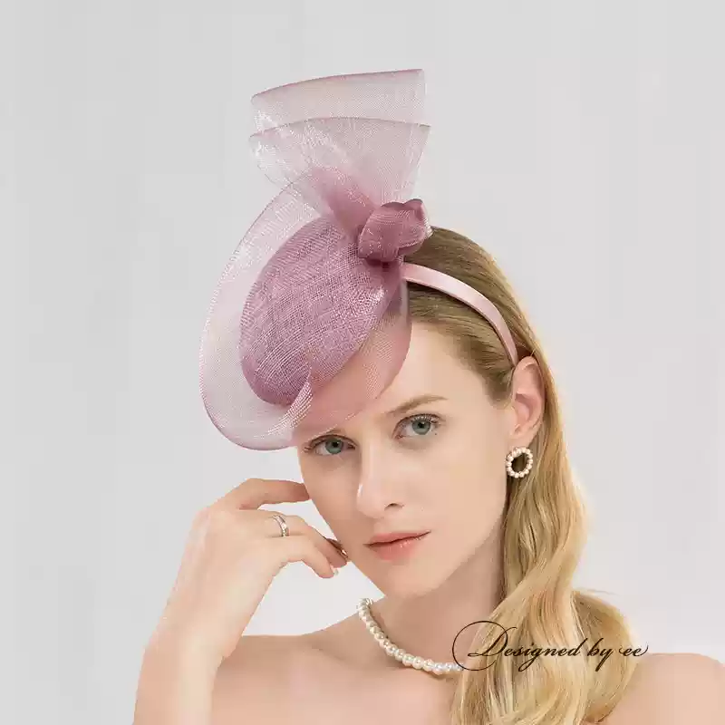 Elegant Lavender Purple Fascinator with Sculptural Ribbon Design - Hair Fascinators