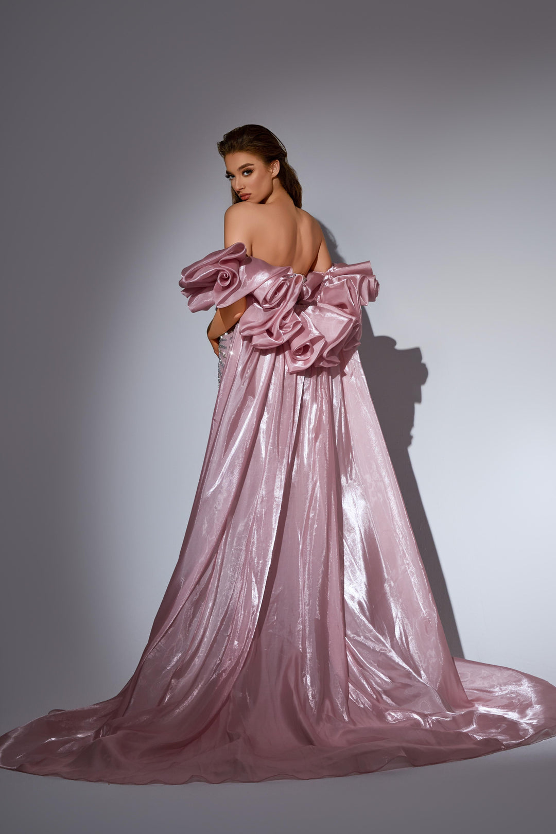 Gery Sequin Dress with Strapless Corset and Dramatic Overskirt – Sparkly Maxi Dress with Tulle Plus Size