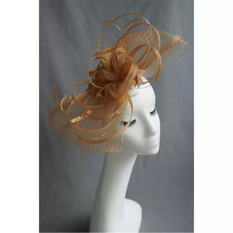 Elegant Blue Fascinator with Feather Detail - Women's Feather Hat