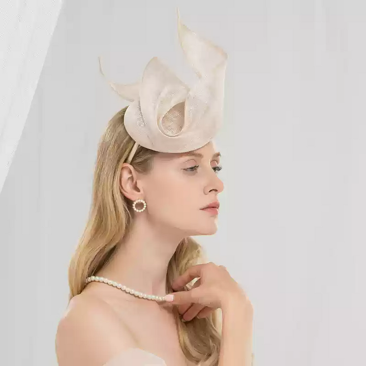 Elegant Ivory Sculptural Fascinator - Hair Fascinators