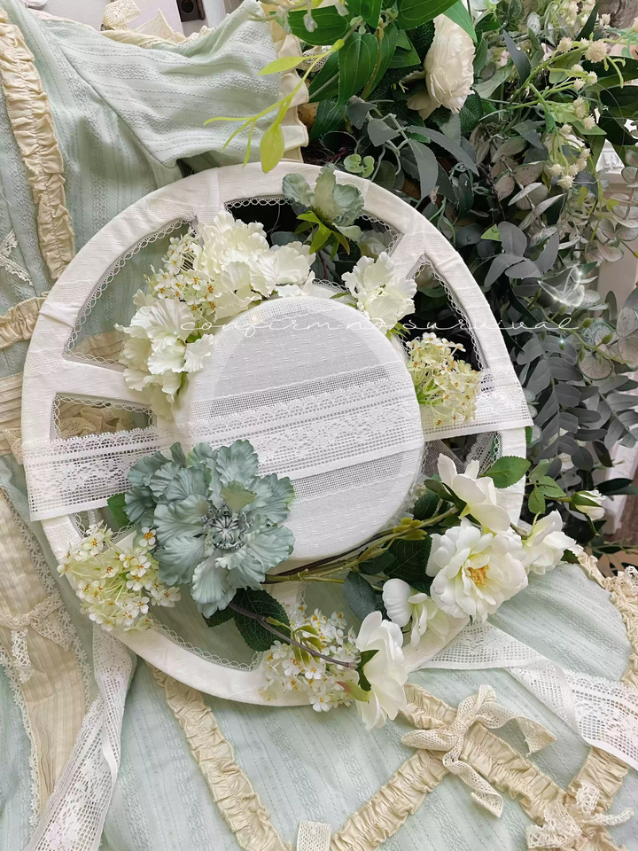 Handmade Regency Era Floral Bonnet - Vintage Inspired Garden Party Hat