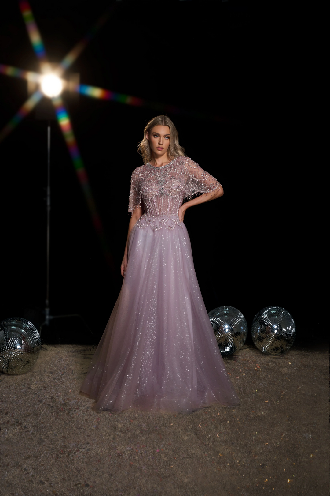 Pink Sequin Ball Gown with Puff Sleeves - Embellished Gown with Sweetheart Neckline - Sparkly Pink Sequin Dress Plus Size