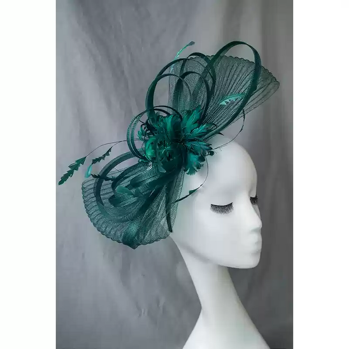 Elegant Blue Fascinator with Feather Detail - Women's Feather Hat