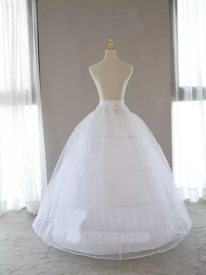 Bridal Double-Layer Tulle Super Full Hoop Petticoat with Long Train