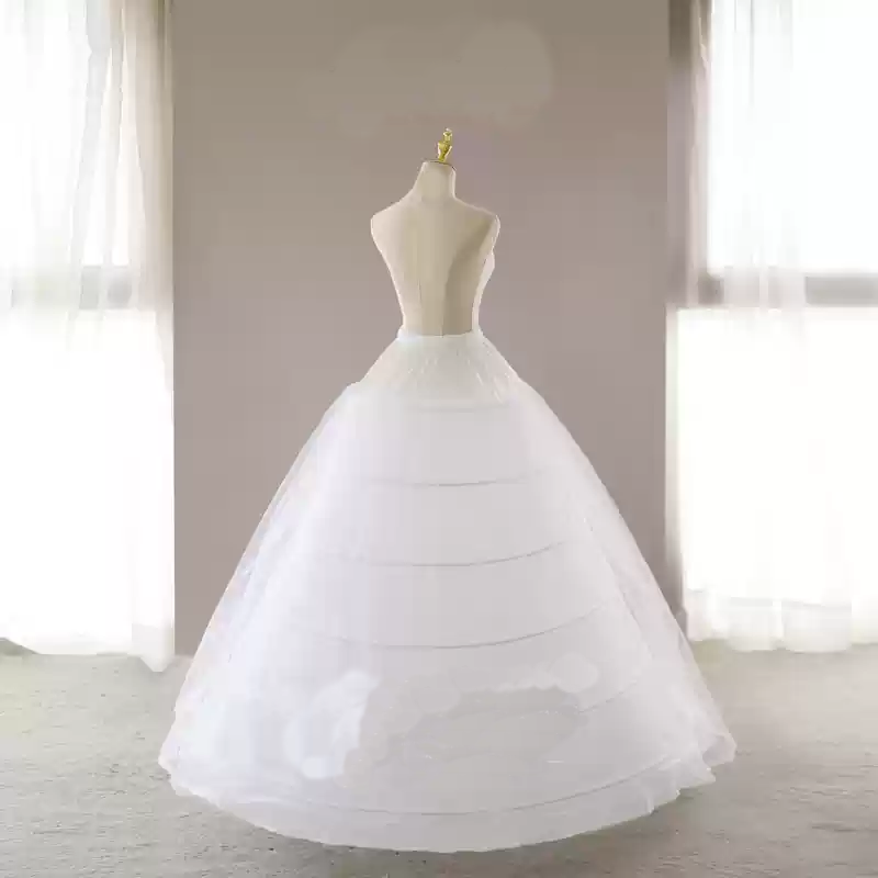 Bridal Super Full Volume 6-Bone Tulle Petticoat with Long Train Bridal Super Full Volume 6-Bone Tulle Petticoat with Long Train