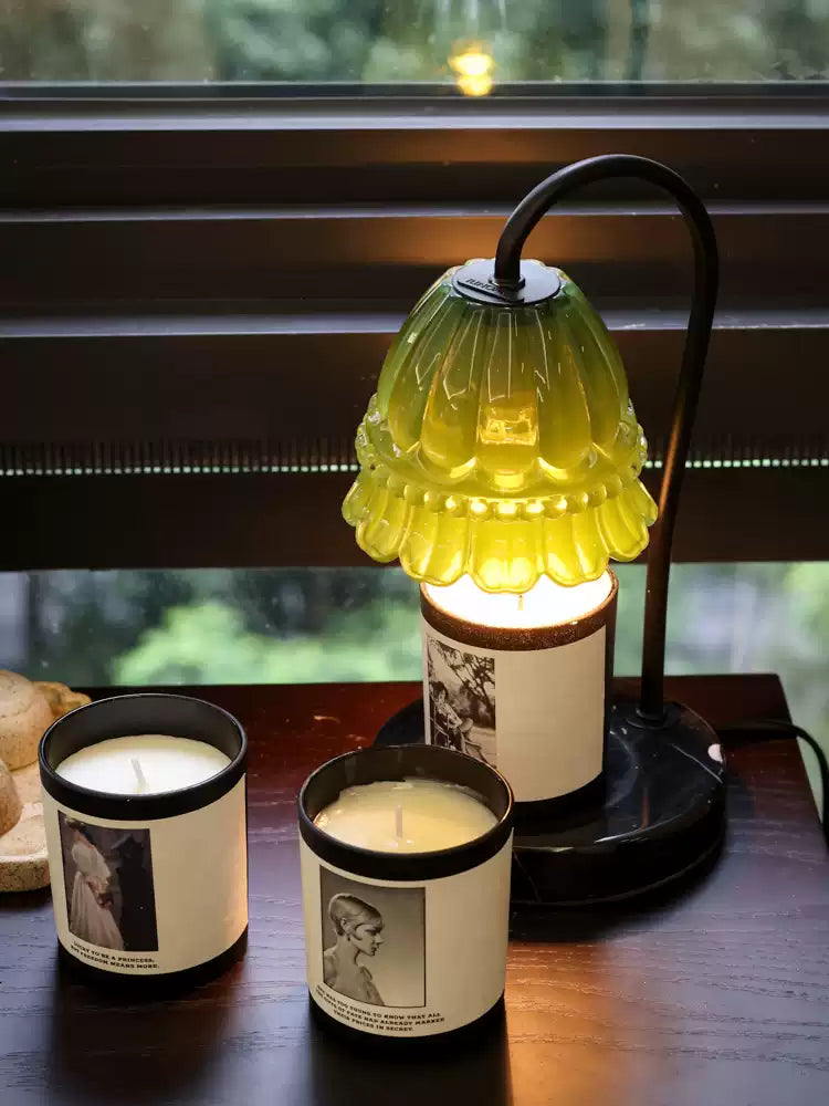 Vintage-Inspired Antique Green Lily of the Valley art Deco Table Lamps and Designer Lamps with Italian Portoro Marble Base