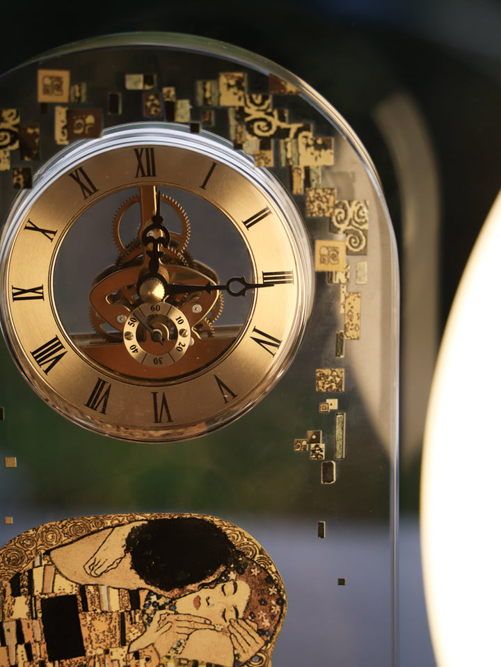 Vintage-Inspired Handmade French Crystal Clock with Brass Roman Dial