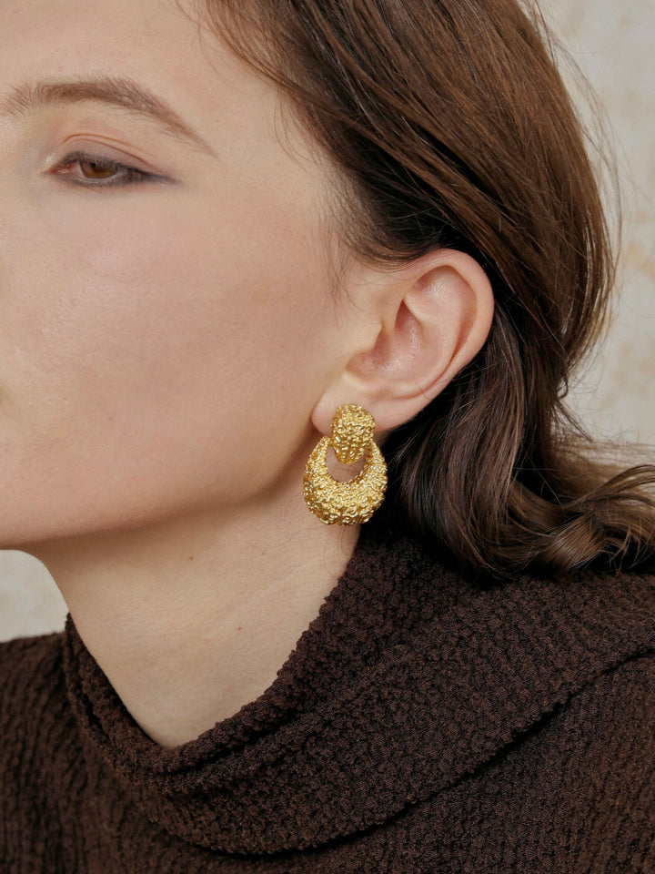 Golden Relic – Handmade Vintage-Style Drop Earrings – Pompeii