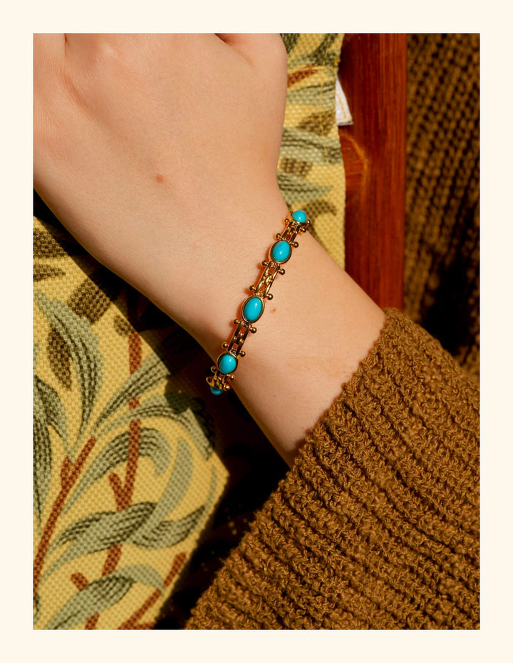 Whispers of Isfahan – Handmade Vintage-Style Turquoise Cuff Bracelet – Isfahan
