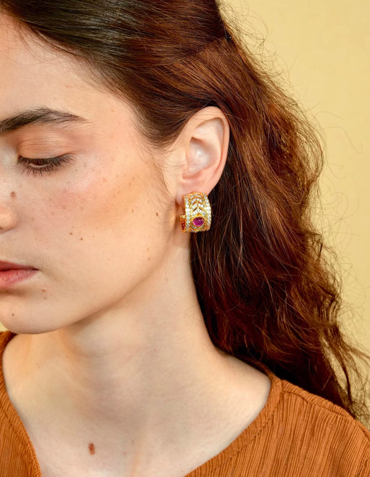 Crimson Laurel – Handmade Vintage-Style Ear Cuff & Ring – Moon Laurel