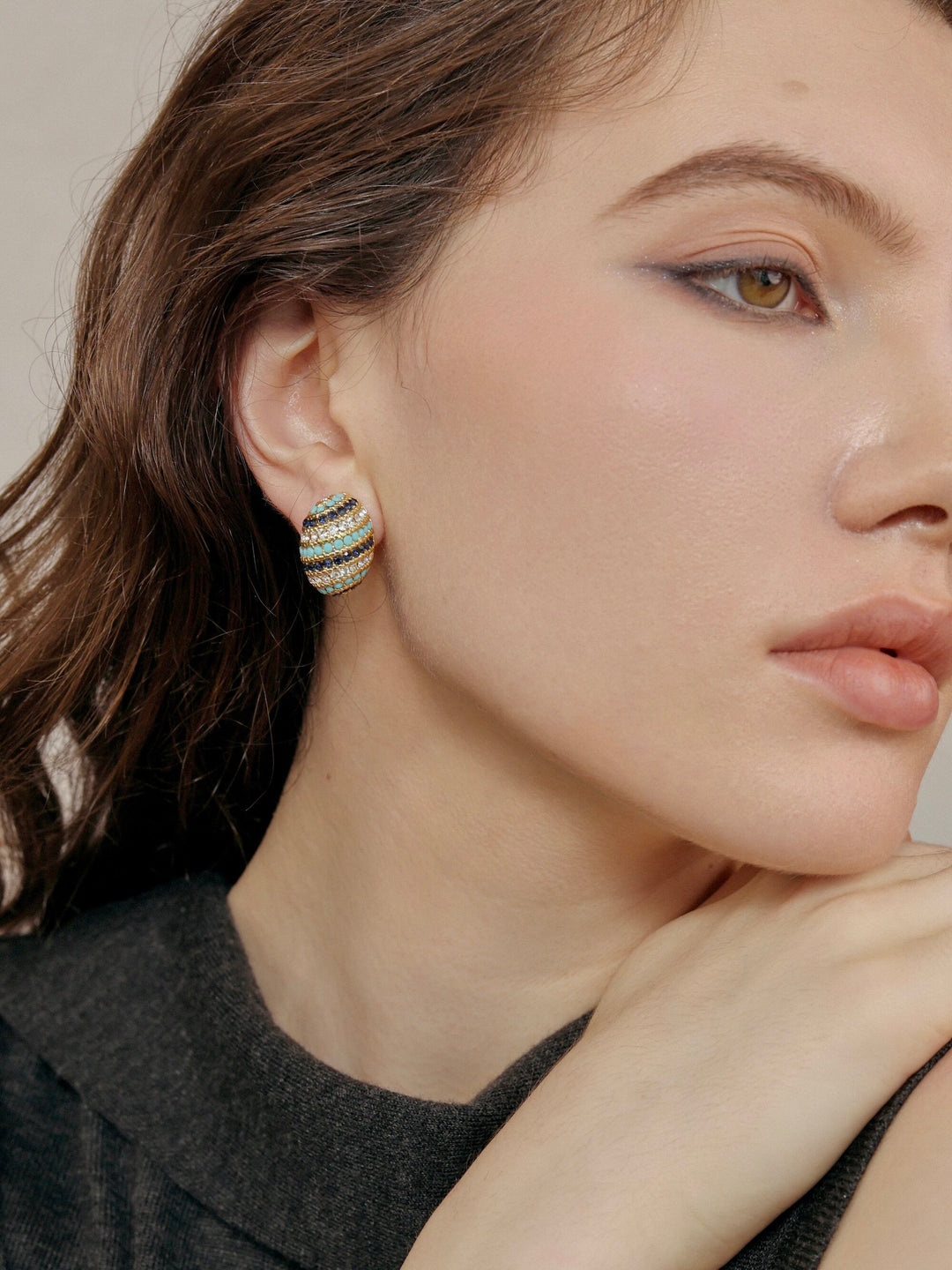 Royal Labyrinth – Handmade Vintage-Style Stud Earrings – Maze Easter Egg