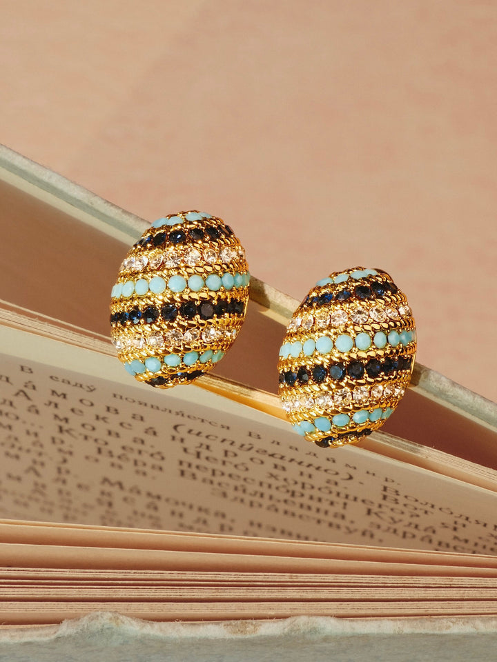 Royal Labyrinth – Handmade Vintage-Style Stud Earrings – Maze Easter Egg